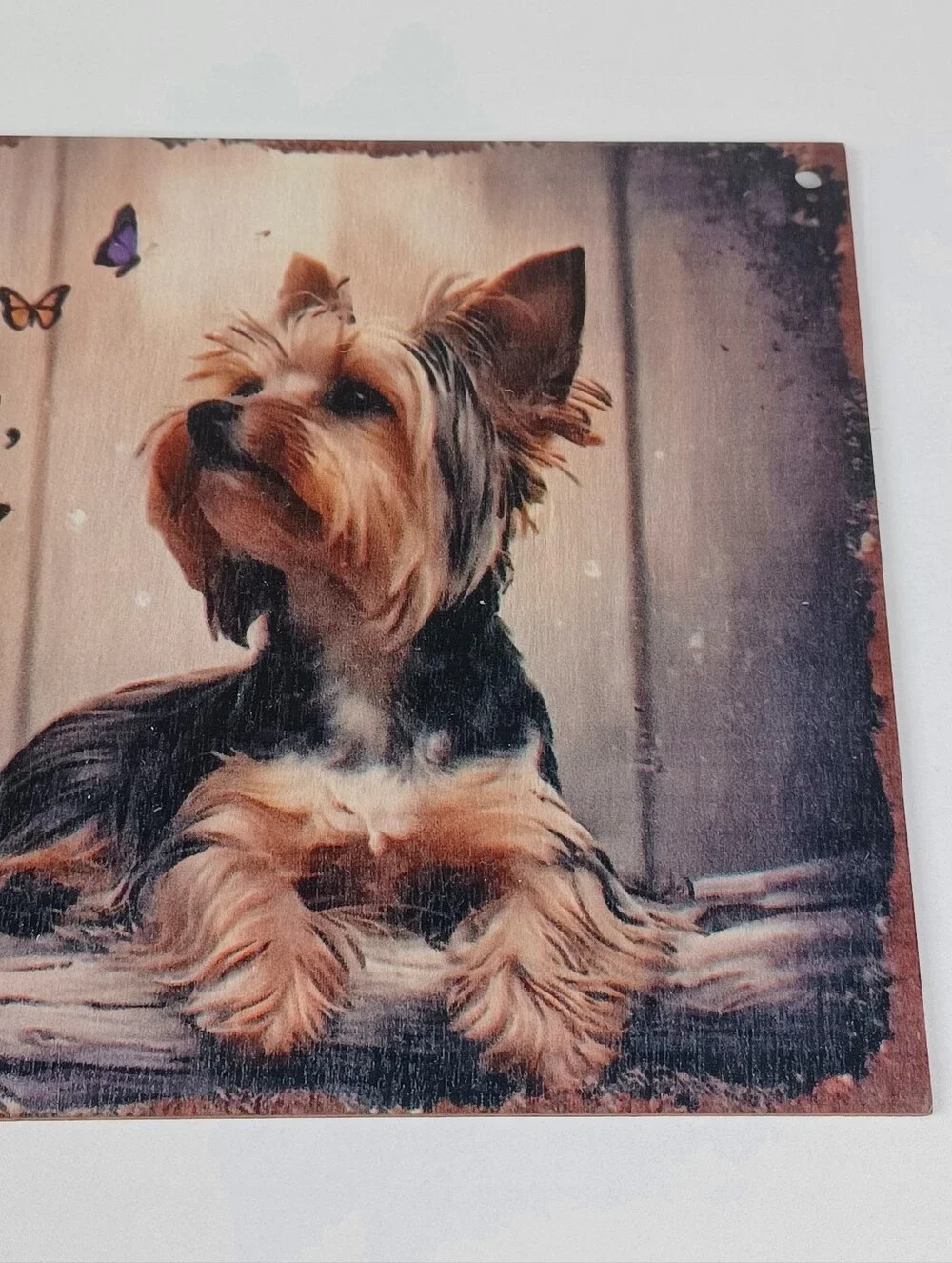 Vintage Yorkshire Terrier Wall Plaque | 2D Wood Dog Sign | Yorkie Lover Gift